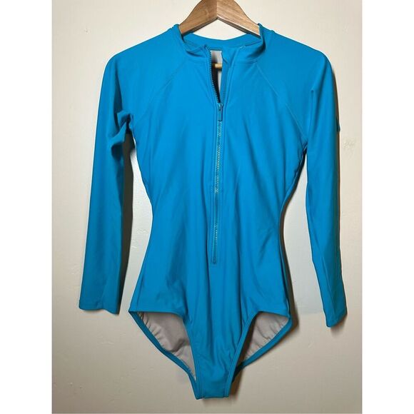 Kona Sol Blue Rash Guard Bathing Suit Size Large - Picture 2 of 4